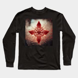 star, christmas, love, joy, winter, red, white Long Sleeve T-Shirt